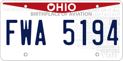 OH license plate FWA5194