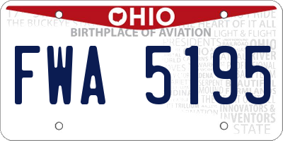 OH license plate FWA5195