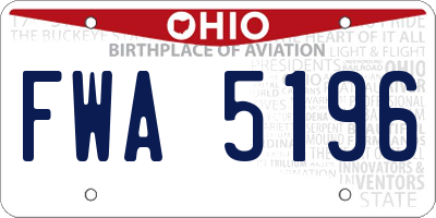 OH license plate FWA5196