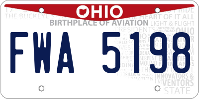 OH license plate FWA5198