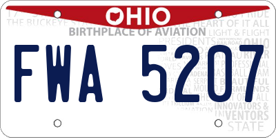 OH license plate FWA5207