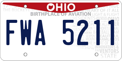 OH license plate FWA5211