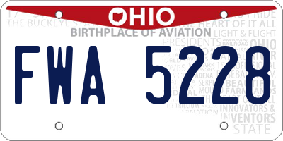 OH license plate FWA5228