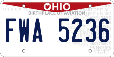 OH license plate FWA5236