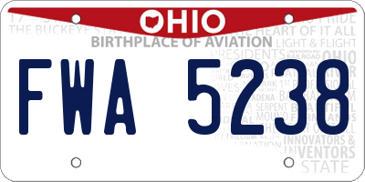 OH license plate FWA5238