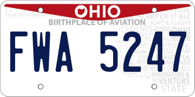 OH license plate FWA5247