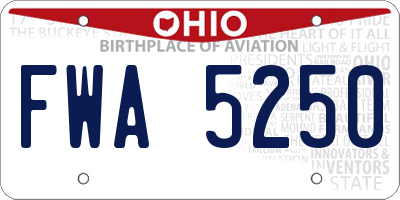 OH license plate FWA5250