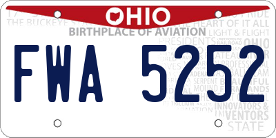 OH license plate FWA5252