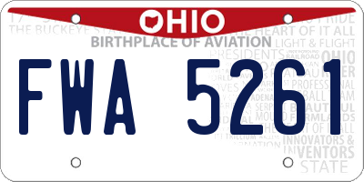 OH license plate FWA5261