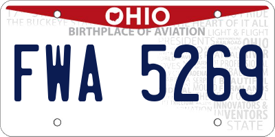 OH license plate FWA5269