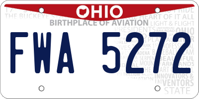 OH license plate FWA5272