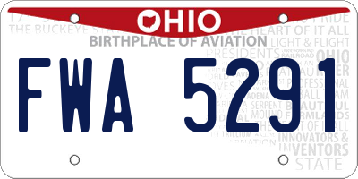 OH license plate FWA5291