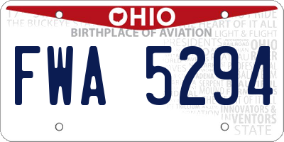 OH license plate FWA5294
