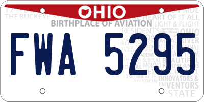 OH license plate FWA5295