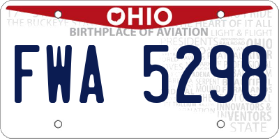 OH license plate FWA5298
