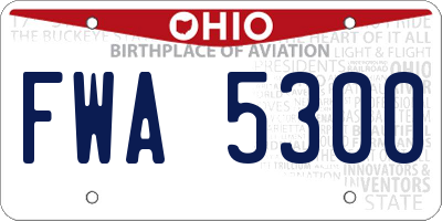 OH license plate FWA5300