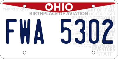 OH license plate FWA5302