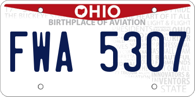 OH license plate FWA5307