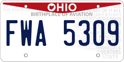 OH license plate FWA5309