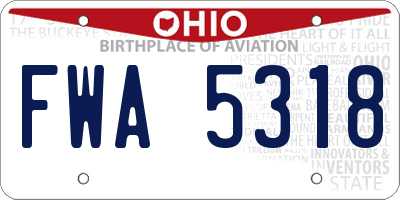 OH license plate FWA5318