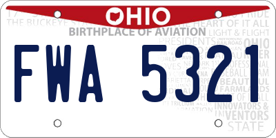 OH license plate FWA5321