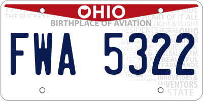 OH license plate FWA5322