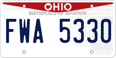 OH license plate FWA5330
