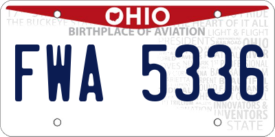OH license plate FWA5336