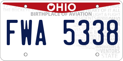 OH license plate FWA5338