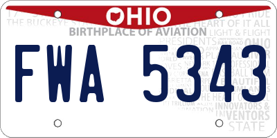 OH license plate FWA5343