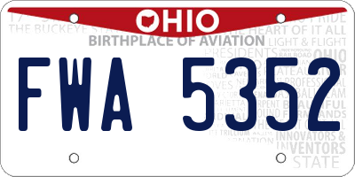 OH license plate FWA5352