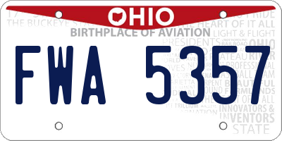 OH license plate FWA5357