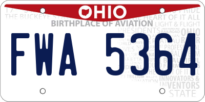 OH license plate FWA5364