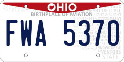 OH license plate FWA5370