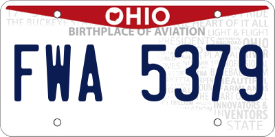 OH license plate FWA5379