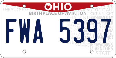 OH license plate FWA5397