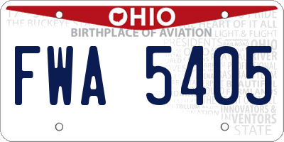 OH license plate FWA5405