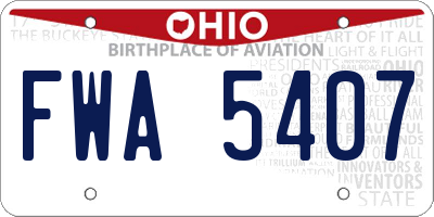 OH license plate FWA5407