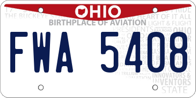 OH license plate FWA5408