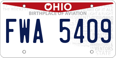 OH license plate FWA5409