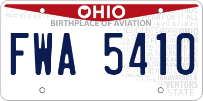 OH license plate FWA5410