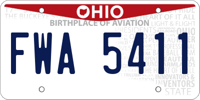 OH license plate FWA5411