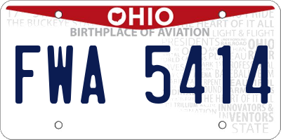 OH license plate FWA5414