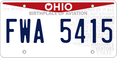 OH license plate FWA5415