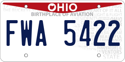 OH license plate FWA5422
