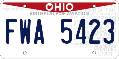 OH license plate FWA5423