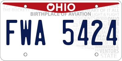 OH license plate FWA5424