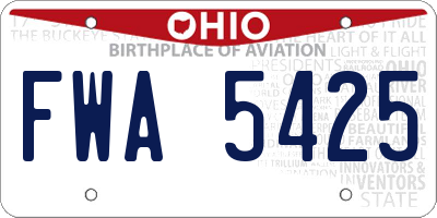 OH license plate FWA5425