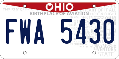 OH license plate FWA5430