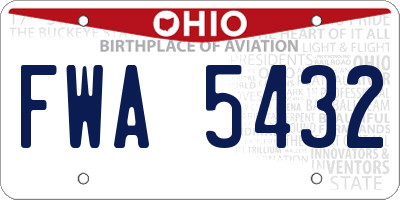 OH license plate FWA5432